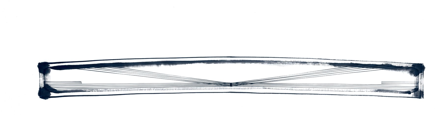 Elevation of a prestressed I-girder with straight bottom strands and a group harped up toward the ends, slightly cambered