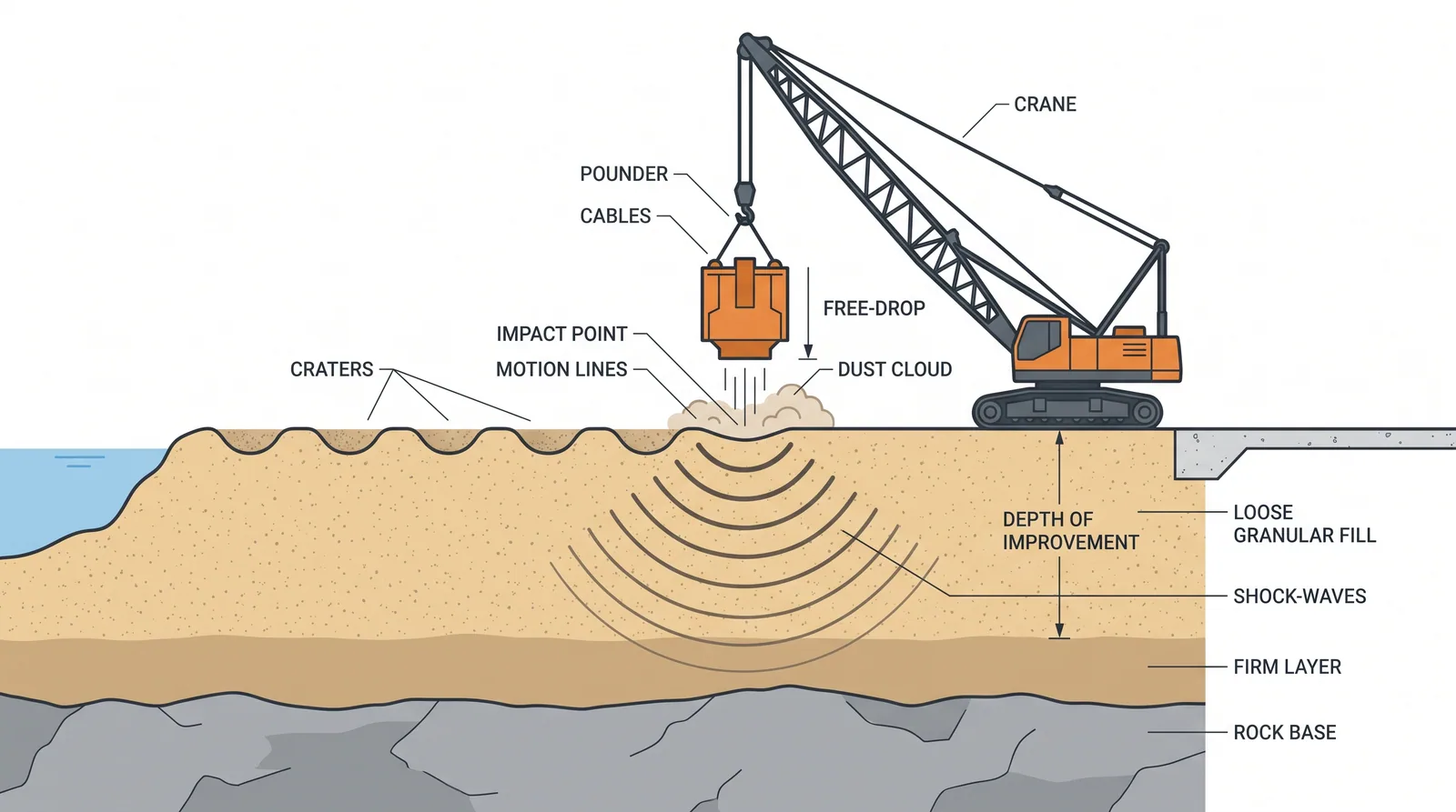 Dynamic compaction — concept diagram