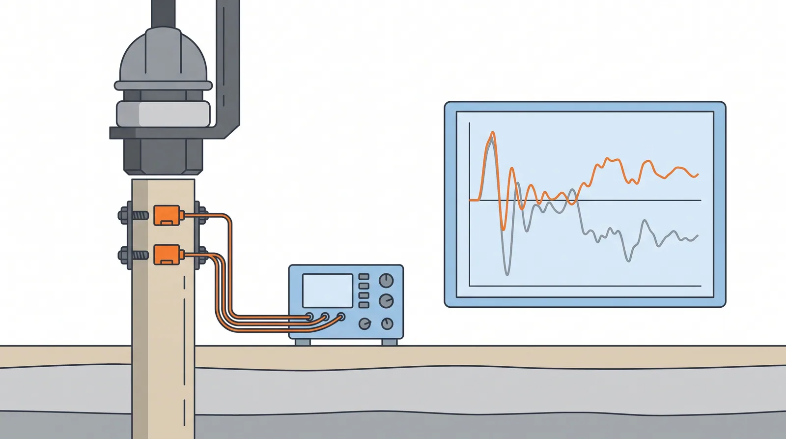 Dynamic load testing (PDA) and signal matching — concept diagram