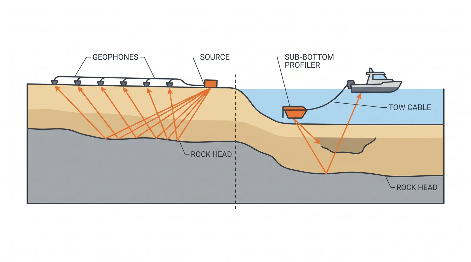 Geophysical surveys — concept diagram