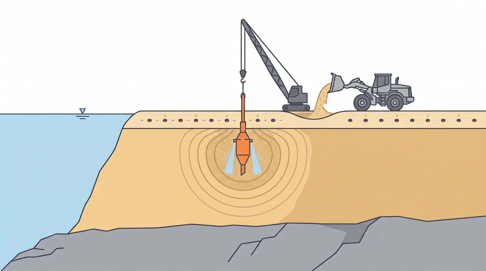 Vibro-compaction — concept diagram