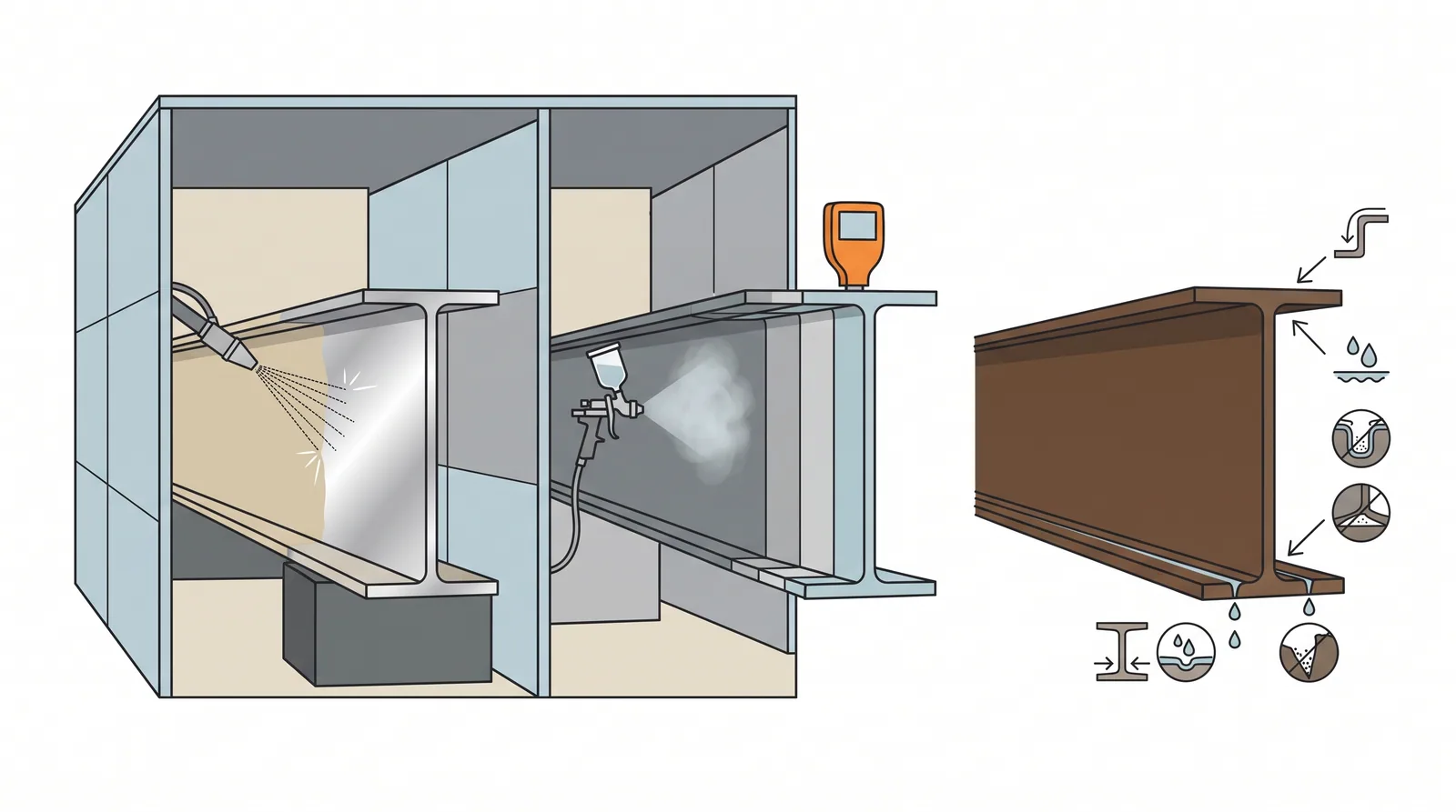 Corrosion protection of steel bridges: coatings and weathering steel — concept diagram